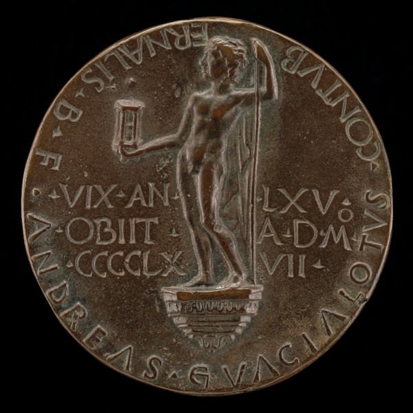 Male Figure Holding an Hourglass [reverse], 1467.