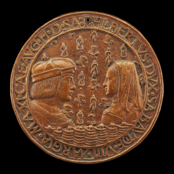 Filiberto II le Beau (the Fair), 1480-1504, 8th Duke of Savoy 1497, and Margaret of Austria, 1480-1530, His Wife [obverse], 1502.