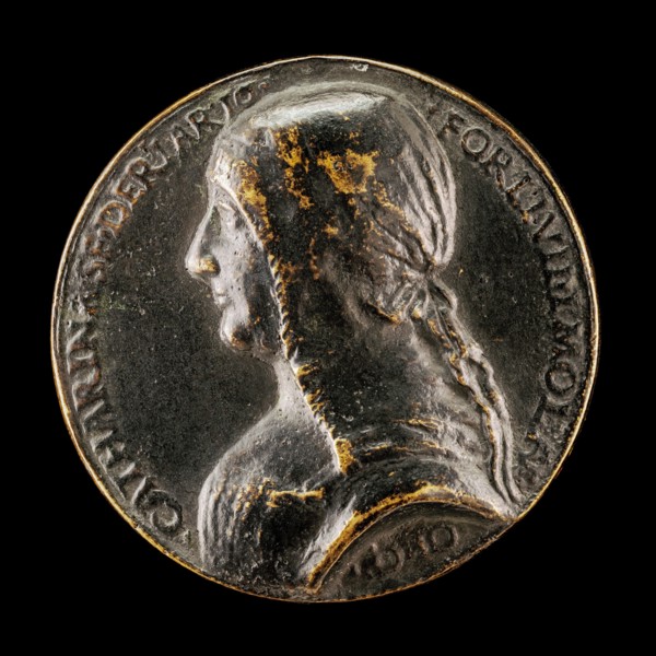 Caterina Sforza-Riario, 1463-1509, Countess of Forli and Imola [obverse].