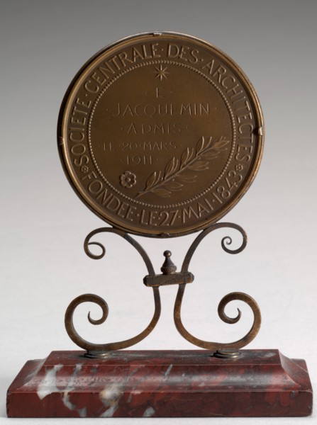 Inscription [reverse], designed 1843, awarded 1911.
