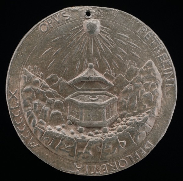 Hexogonal Font in a Landscape [reverse], 1460.