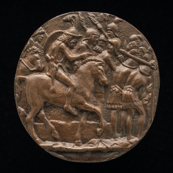 Romans Passing Under the Yoke, late 15th - early 16th century. Defeated enemies were made to pass under a yoke of spears to humiliate them or remove blood guilt.