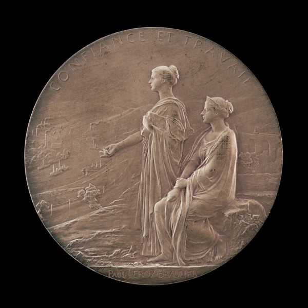 Personifications of Trust and Industry in a Landscape [reverse], 1900.