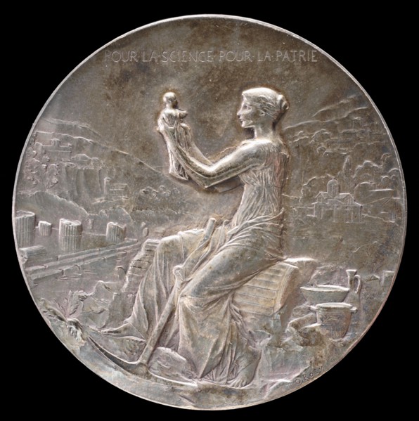 Medal for the Fiftieth Anniversary of the École française d'Athènes [obverse], 1898.
