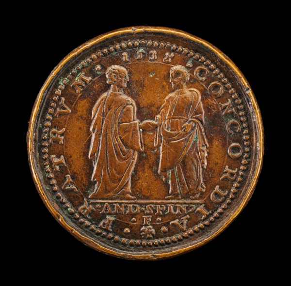 Mula and Another Man Joining Hands [reverse], 1538.