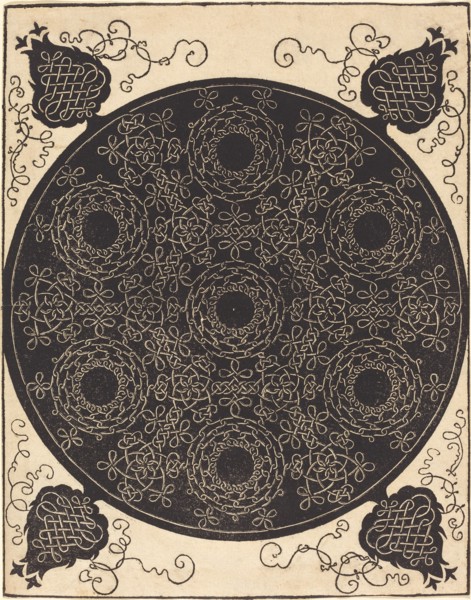 The Fourth Knot (combining seven circular groups of knots with black centers), probably 1506/1507.