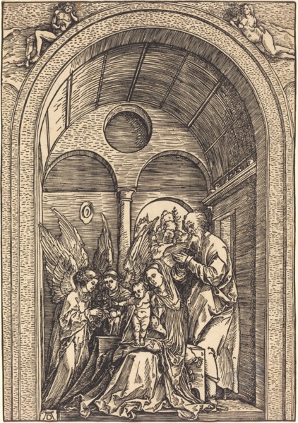 The Holy Family with Two Angels in a Vaulted Hall, c. 1504.