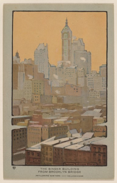 The Singer Building from Brooklyn Bridge, 1914.