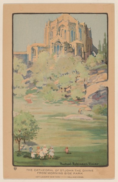 The Cathedral of St. John the Divine from Morningside Park, 1914.