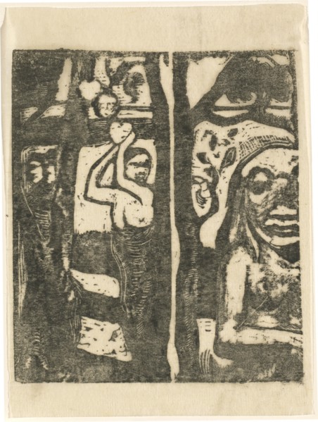 Woman Picking Fruit and the Savage (Femme cueillant des fruits et oviri), 1894/1895.