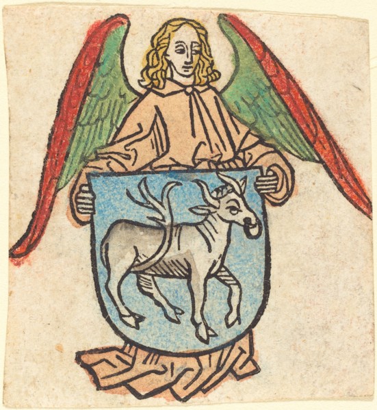 Bookplate of Hilprand Brandenburg of Bibrach, c. 1475.