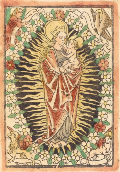 Madonna and Child in a Rosary, c. 1480.