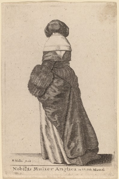 Nobilis Mulier Anglica, in Vestitu Hiemali, 1643.