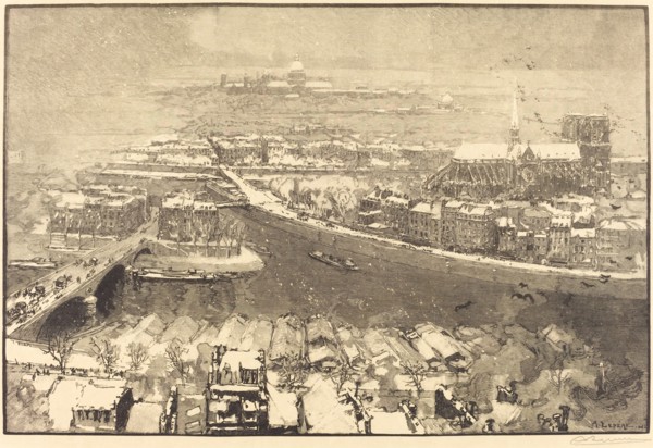 Paris under Snow, View from St.-Gervais (Paris sous la neige, vu du haut de St.-Gervaais), 1890.