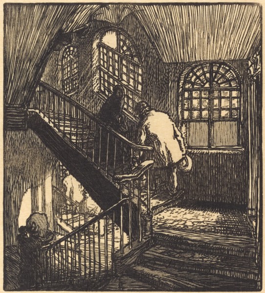 Escalier de la maison ou etait le Chateau Rouge, published 1901.