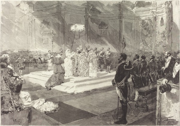 Baptême royal à la Cour d'Espagne, 1882.