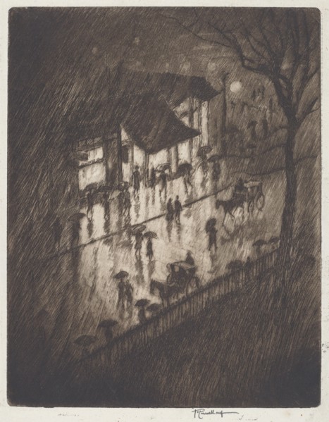 Rainy Night, Charing Cross Shops, 1903.