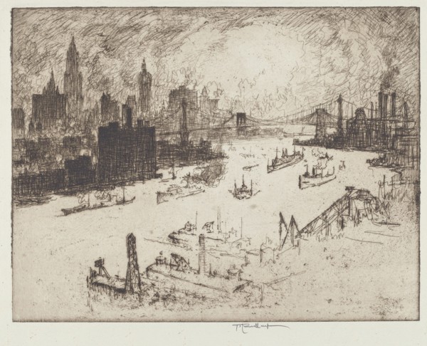 Sunset, from Williamsburg Bridge, 1915.