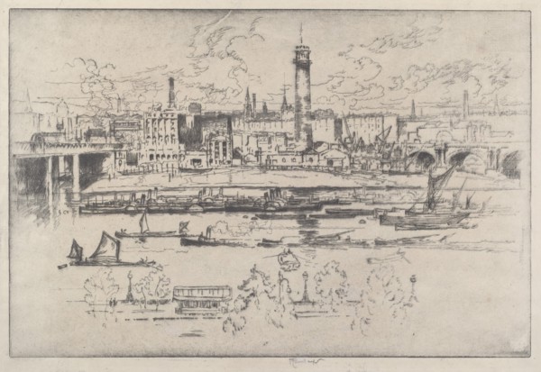 Shot Tower between the Bridges, 1910.