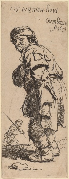 A Peasant Calling Out: "tis vinnich kout" (It's biting cold), 1634.