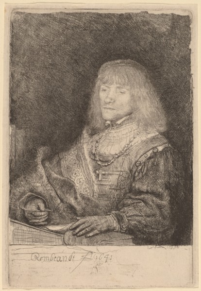 Man at a Desk Wearing a Cross and Chain, 1641.