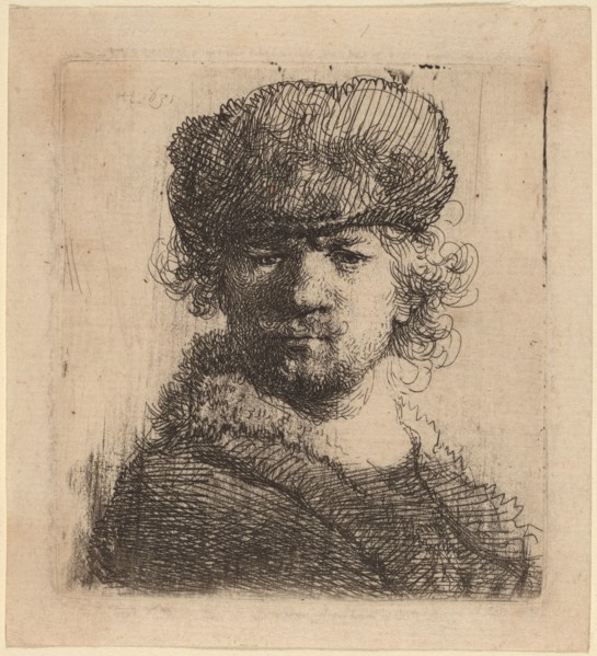 Self-Portrait in a Heavy Fur Cap, 1631.