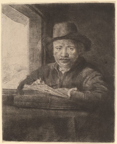 Self-Portrait Drawing at a Window, 1648.
