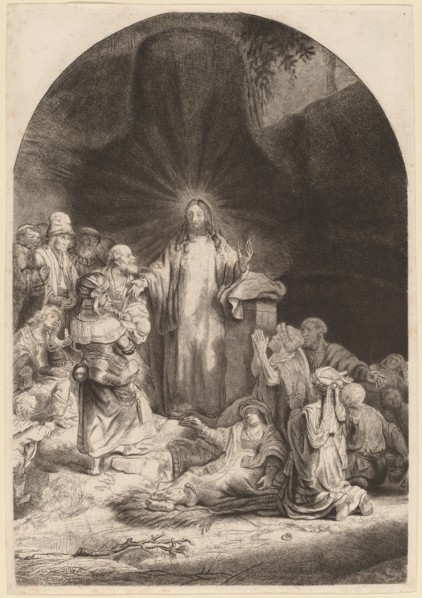 Christ Preaching and Healing (Fragment from the Hundred Guilder Print), c. 1649.
