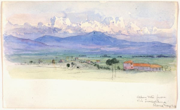 Alban Mountains from Via Tuscolana, Rome, 1900.