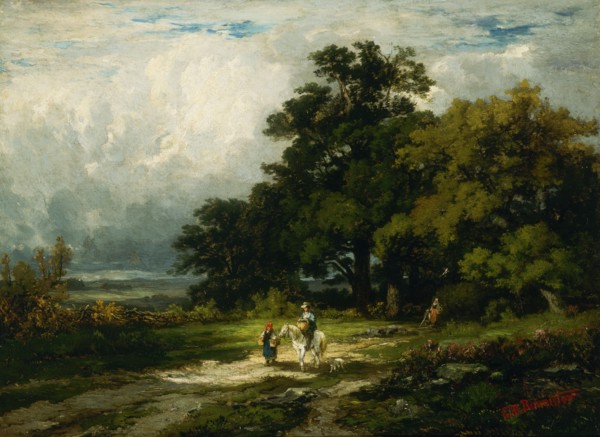 Untitled (man on horse with woman and dog).