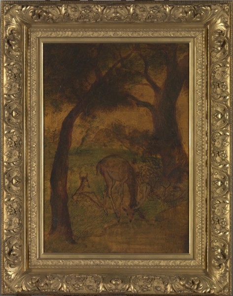 A Stag Drinking, ca. 1870s.