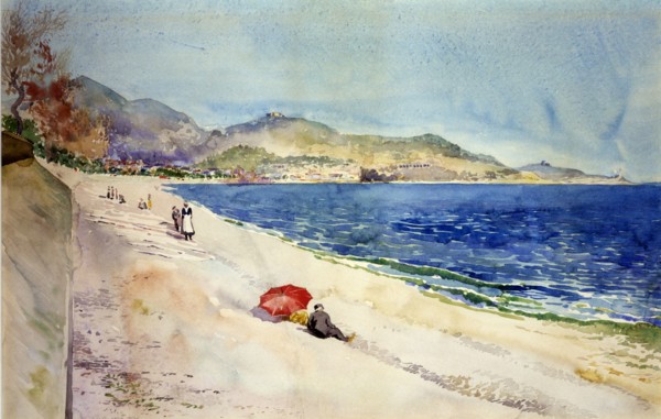On the Beach below the Promenade des Anglais, Nice, France, 1898.