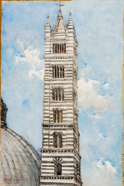 Cathedral Tower, Siena, 1927.