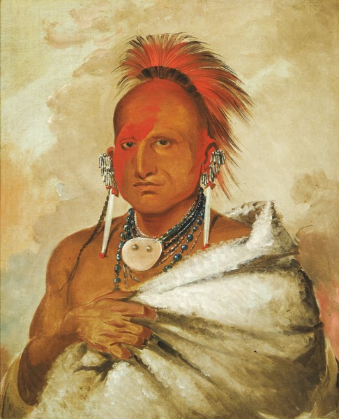 O-rón-gás-see, Bear-catcher, a Celebrated Warrior, 1832.