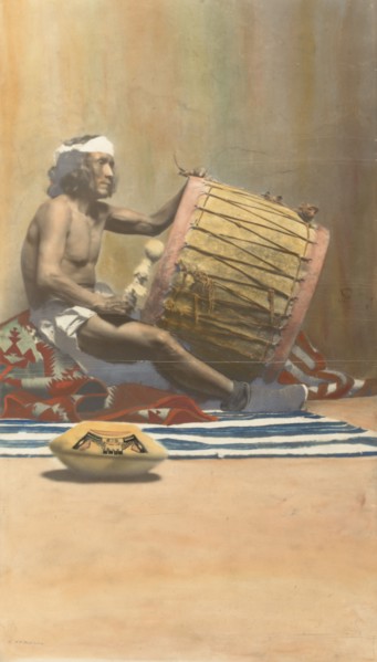 Hopi Musician Playing Drum, n.d.