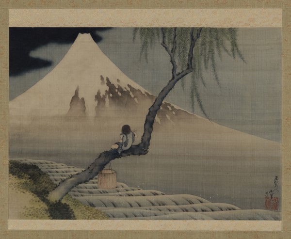 Boy Viewing Mount Fuji, 1839. Possibly by Katsushika Hokusai.