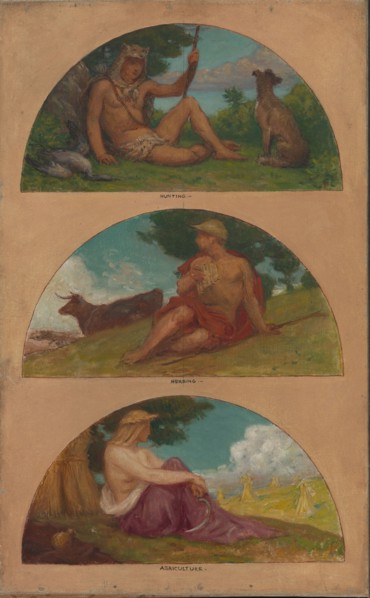 The Progress of Civilization: Hunting, Herding, Agriculture (mural study, State Capitol, Des Moines, Iowa), 1905-1906.
