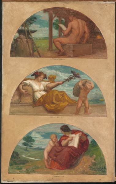 The Progress of Civilization: The Forge, Commerce, and Education (mural study, State Capitol, Des Moines, Iowa), 1905-1906.