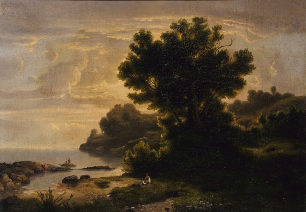 Landscape with Family by Lake, 1858.