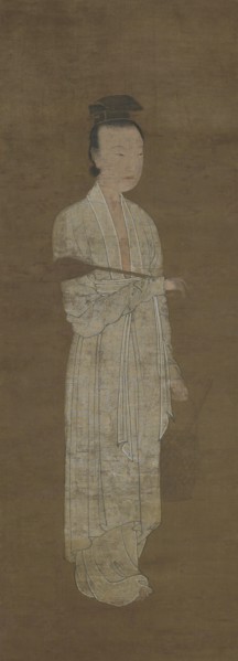 Portrait of a Woman in White: Lu Meiniang, 14th century. Formerly attributed to He Chong.