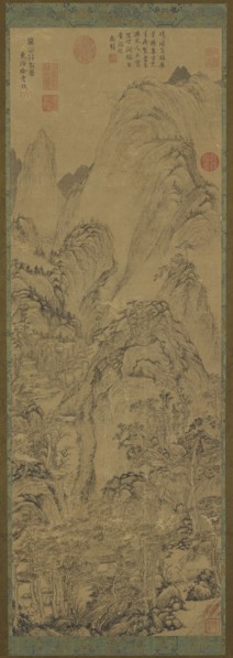 Mountain gorge: houses and a stream in the valley, 14th-15th century. Formerly attributed to Xu Ben.
