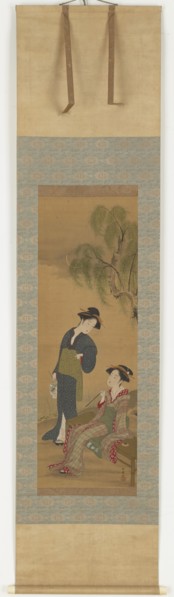 Two women under a willow tree, 1726-1792.