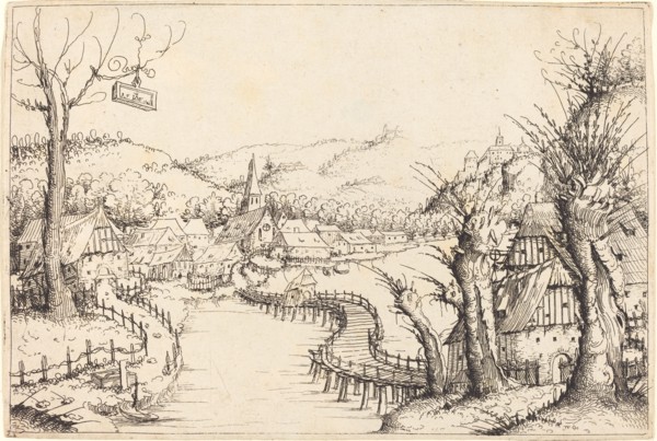 River Landscape with Wooden Bridge, 1546.