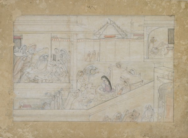 Wedding Preparations: folio from a Nala-Damayanti series, 1775-1800.
