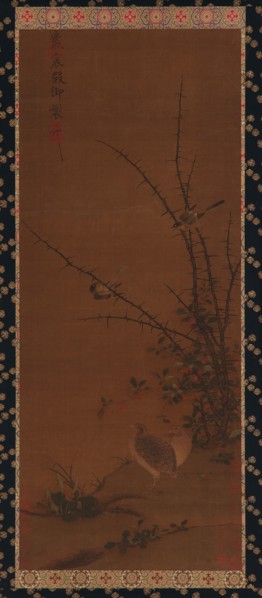 Quails, other birds, and brambles, (18th century?)
