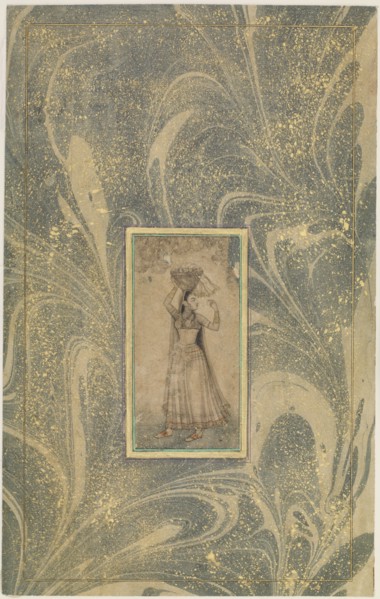 A Girl Carrying a Basket on her head, early 18th century.