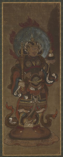 One of the twelve deva: Bishamon-ten (Vaisravana), late 15th-early 16th century.