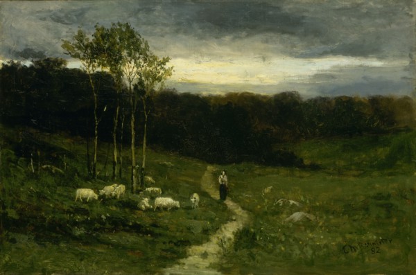 Woman Walking down Path, 1882.