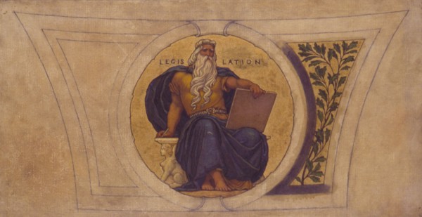 Study for Mosaic, Wisconsin State Capital, "Legislation", ca. 1913.