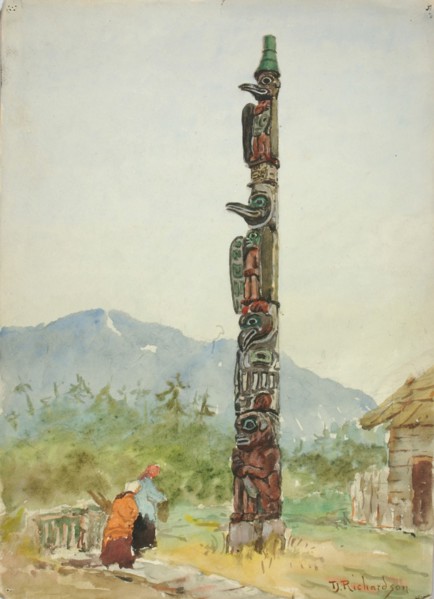 The Raven Totem Pole, ca. 1880-1914.